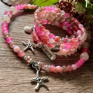 Handmade choker style beaded necklace set